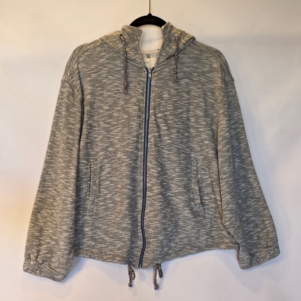 Free People 1970 Heather Gray Zip Hoodie Jacket Size L